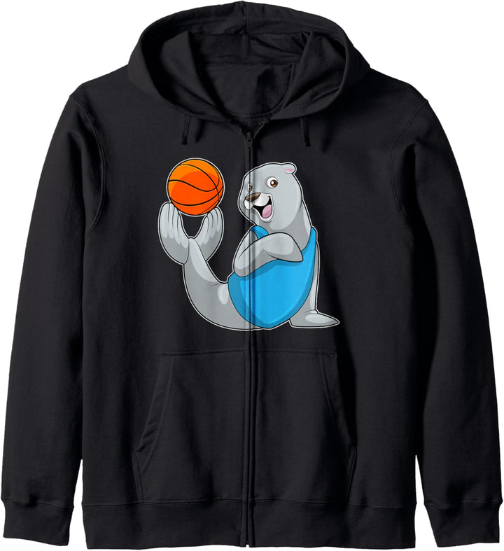 Seehund Basketballspieler Basketball Sport Kapuzenjacke