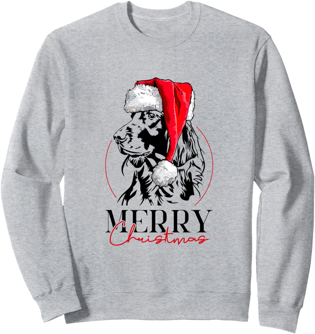 Santa Irish Setter Merry Christmas Weihnachten Hund Hunde Sweatshirt