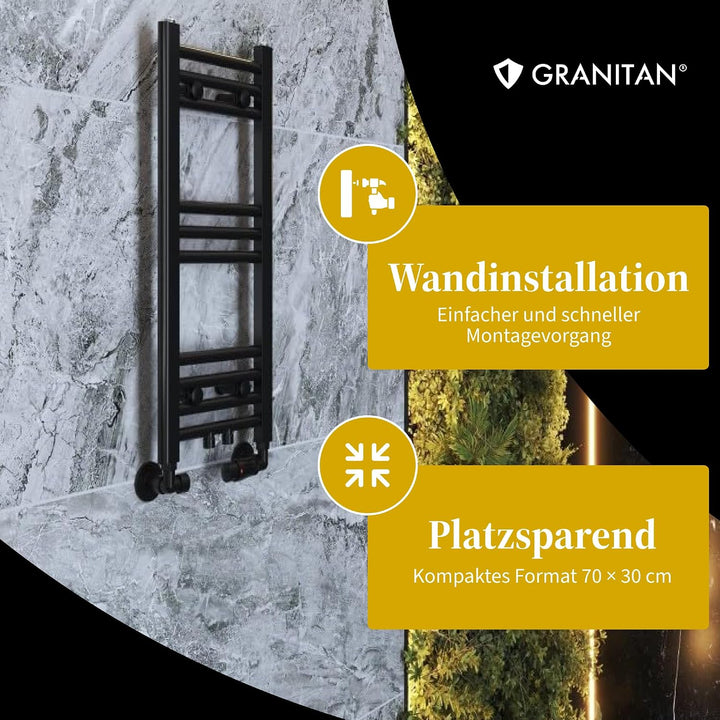 Granitan Badheizkörper 70x30 cm, Weiss 70x30 cm - 193W Weiss, 70x30 cm - 193W Weiss