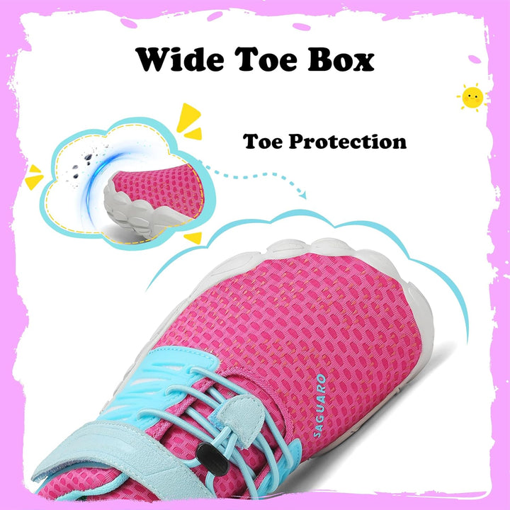SAGUARO Jungen Mädchen Barfussschuhe Atmungsaktiv Badeschuhe für Kinder Gr.24-36 35 EU Rosa, 35 EU R