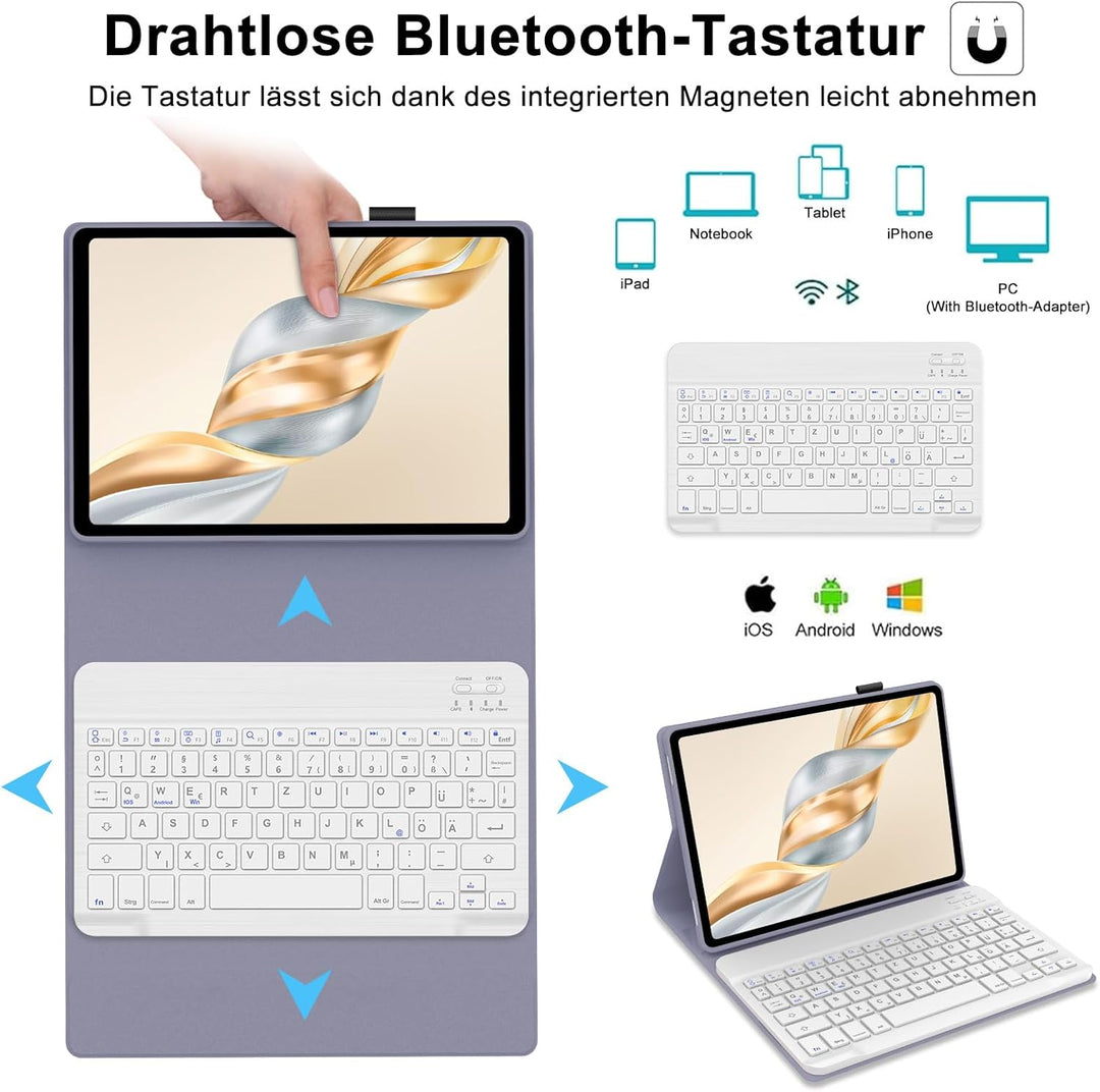 IVEOPPE Tastatur für Honor Pad X9a 11.5 Zoll, Hülle mit Bluetooth Abnehmbarer Tastatur für Honor Pad
