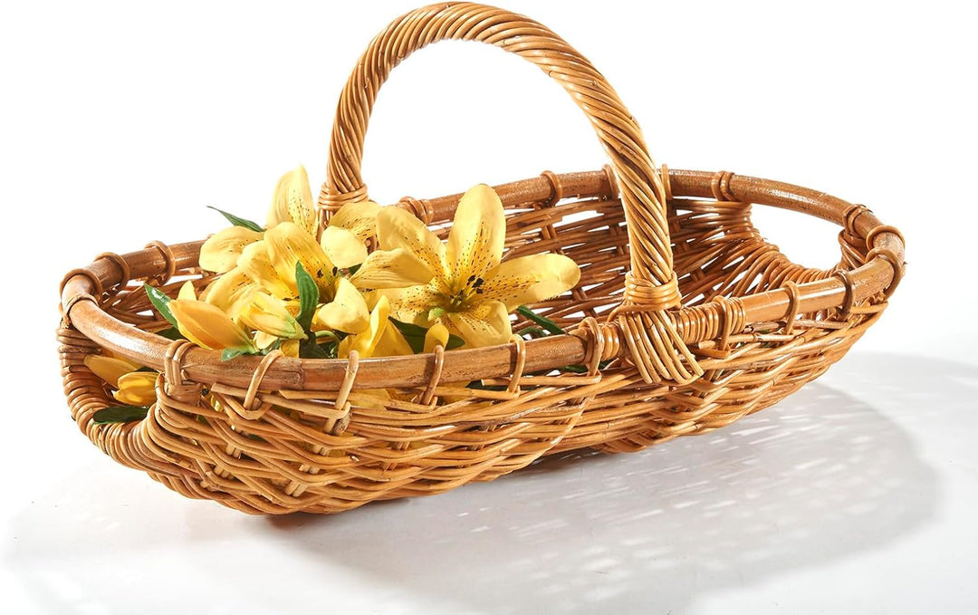 Kobolo Erntekorb Rattankorb Henkelkorb Korb - geflochtenes Rattan - lacak
