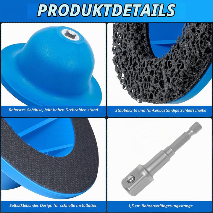 Ø 150 mm Radnabenschleifer, Innen Ø 90 mm Radnaben Bürste für Auto, Radnabenreiniger, Nabenschleifer