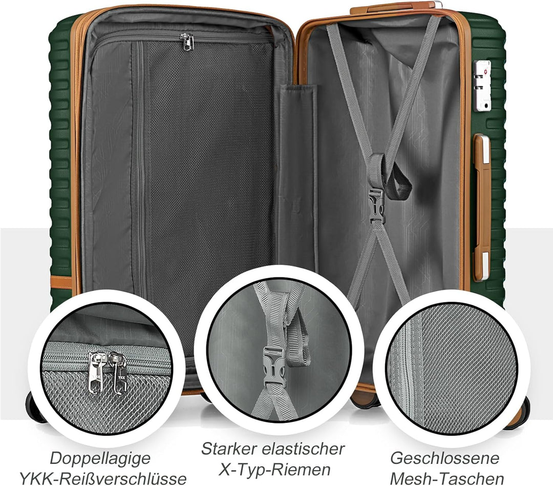 Joyway Koffer Reisekoffer von ABS Hartschalen Erweiterbar Trolley Kofferset mit TSA Schloss und 4 Ro