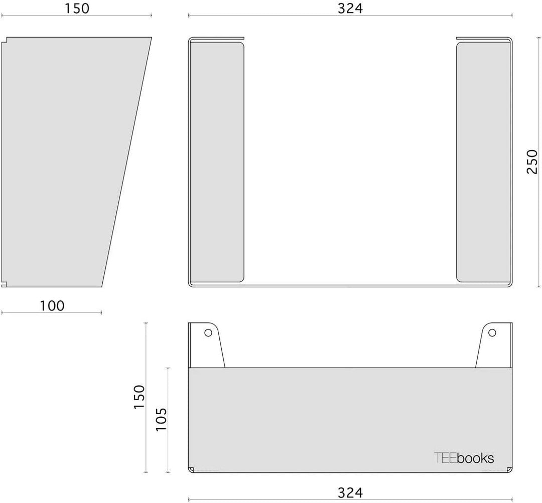 Teebooks Aufbewahrung für Vinyl - Set mit 2 Regalen - Stahl - Weiss - 15 x 25 x 32, 2er-pack Weiss