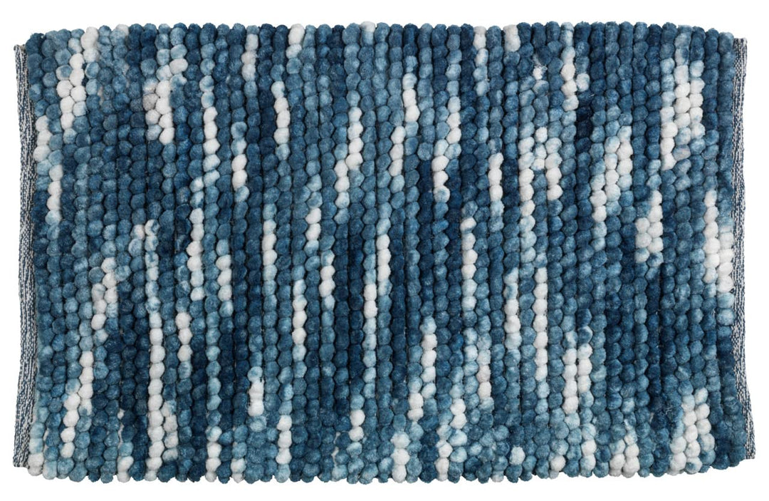 WENKO Badteppich Urdu Blau, Badematte, sicher, weich, fusselfrei 0 x 90 x 60 cm Blau, 0 x 90 x 60 cm