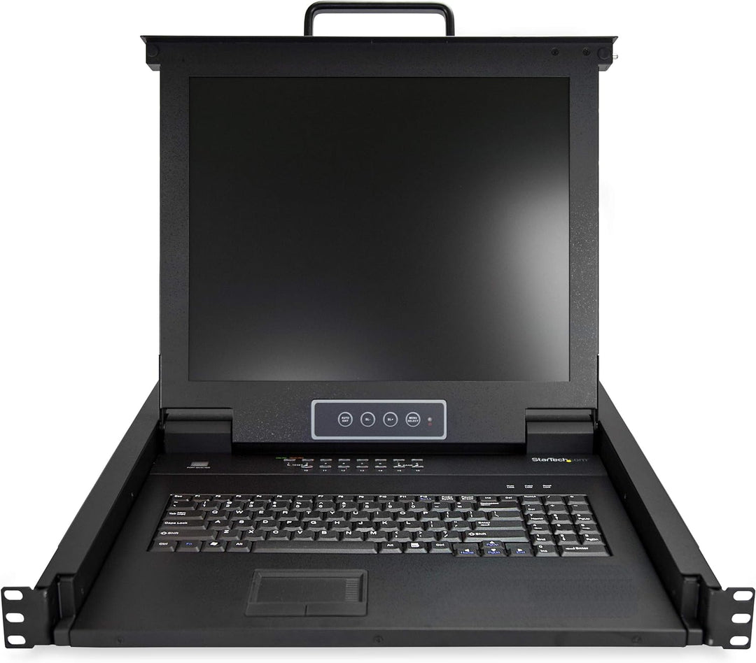 StarTech.com 16 Port Rack KVM Konsole mit 1,8 m Kabeln - US Tastatur(QWERTY), Integrierter KVM Switc