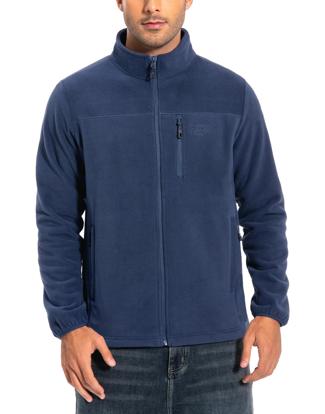 Pioneer Camp Herren Fleecejacke Full Zip Outdoor Polar Leicht Winddicht Jacke mit Reissverschluss M