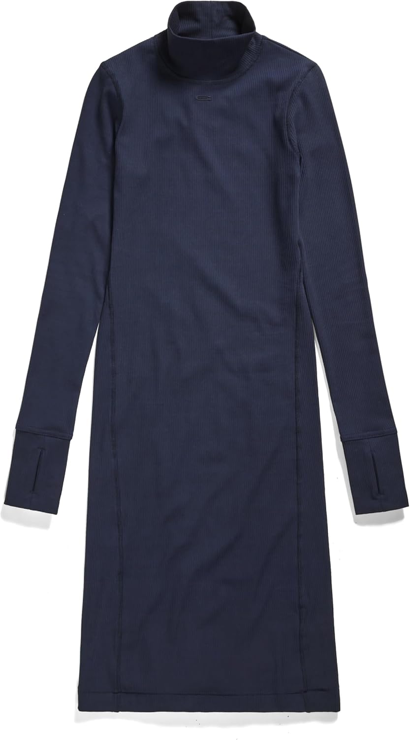 G-STAR RAW Damen Slim Rib Mock Ls Wmn Dresses XS Blau (Salute D23500-d493-c742), XS Blau (Salute D23