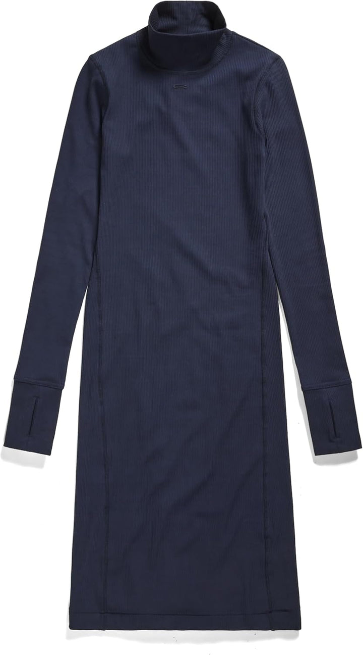 G-STAR RAW Damen Slim Rib Mock Ls Wmn Dresses XS Blau (Salute D23500-d493-c742), XS Blau (Salute D23