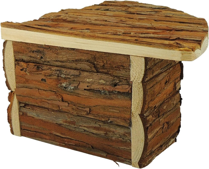 CLASSIC Kleintier-Eckheim - 22 x 22 x 13 cm Naturholz Versteck für Hamster, Mäuse, Rennmäuse &amp; ander