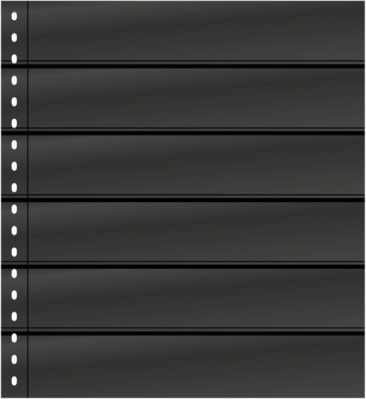 LINDNER Das Original Omnia Einsteckblatt mit 6 Streifen (43 mm) pro Seite, schwarz, 10er-Packung