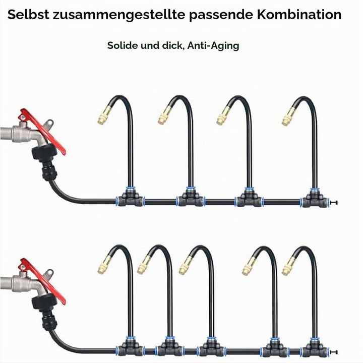 Automatisches Bewässerungssystem Garten 360 ° Automatische Bewässerung Schlauch, Nebelbewässerungski