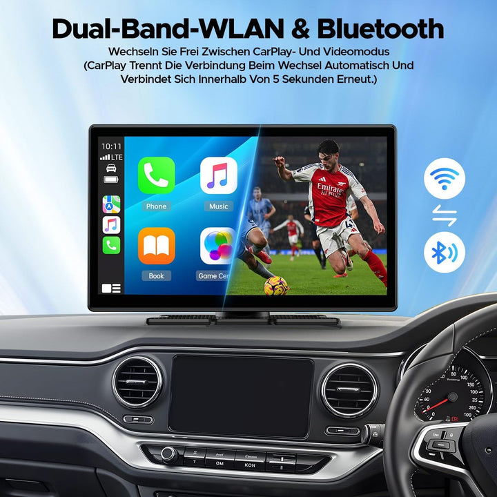 LAMTTO Wireless Carplay Display mit Net-Flix YouTube Tiktok 9 Zoll In-Cell Touchscreen CarPlay-Bilds