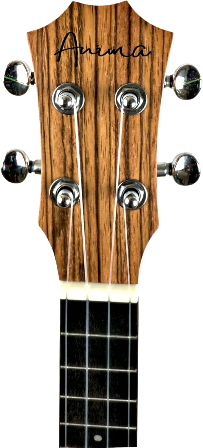 Alp-Gold Ukulele Konzert Zebrano mit Tasche, Lehrbuch und Stimmgerät aus Südtirol/Italien 3.Zebrano,