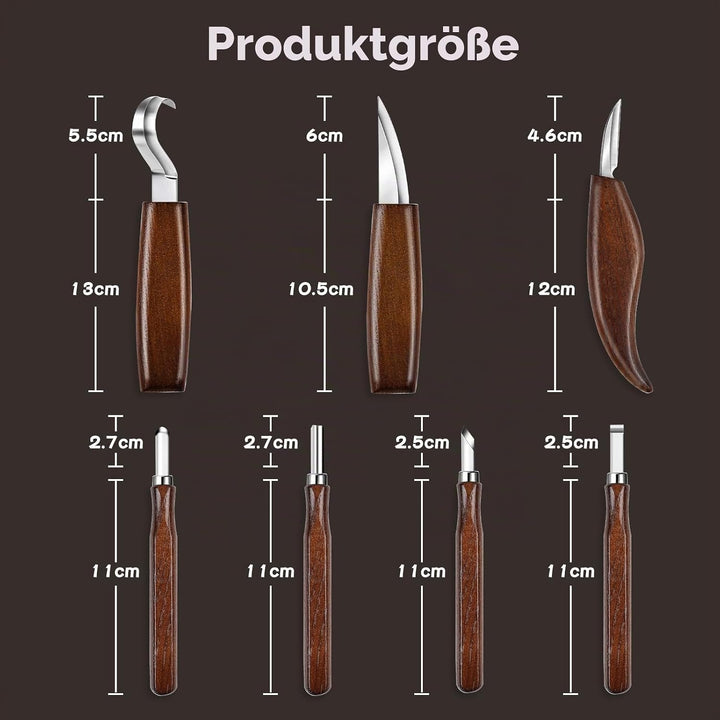 HOMCA Holz Schnitzwerkzeug Set, 23 in 1 Schnitzset mit 7 Schnitzmesser für Kinder&amp;Erwachsene, Holzwe