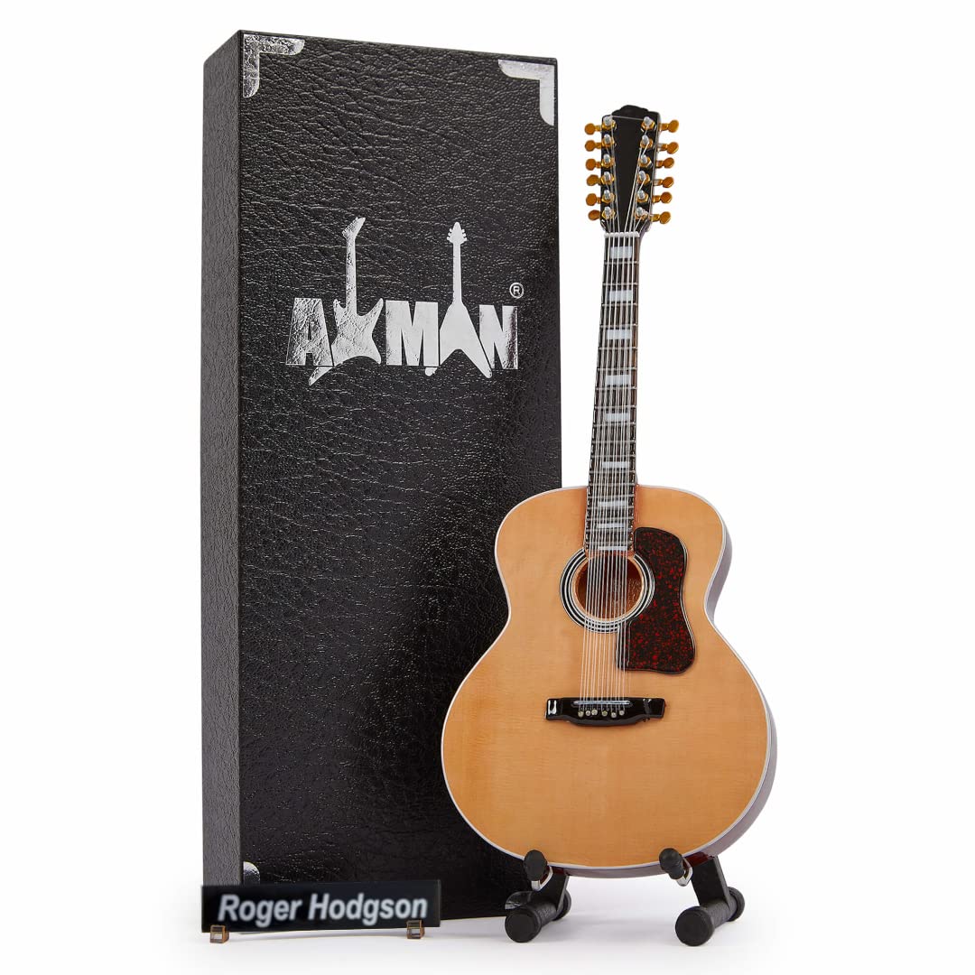 Axman Roger Hodgson Miniatur-Gitarren-Nachbildung, handgefertigt, Ornament, 1/4-Massstab, inklusive