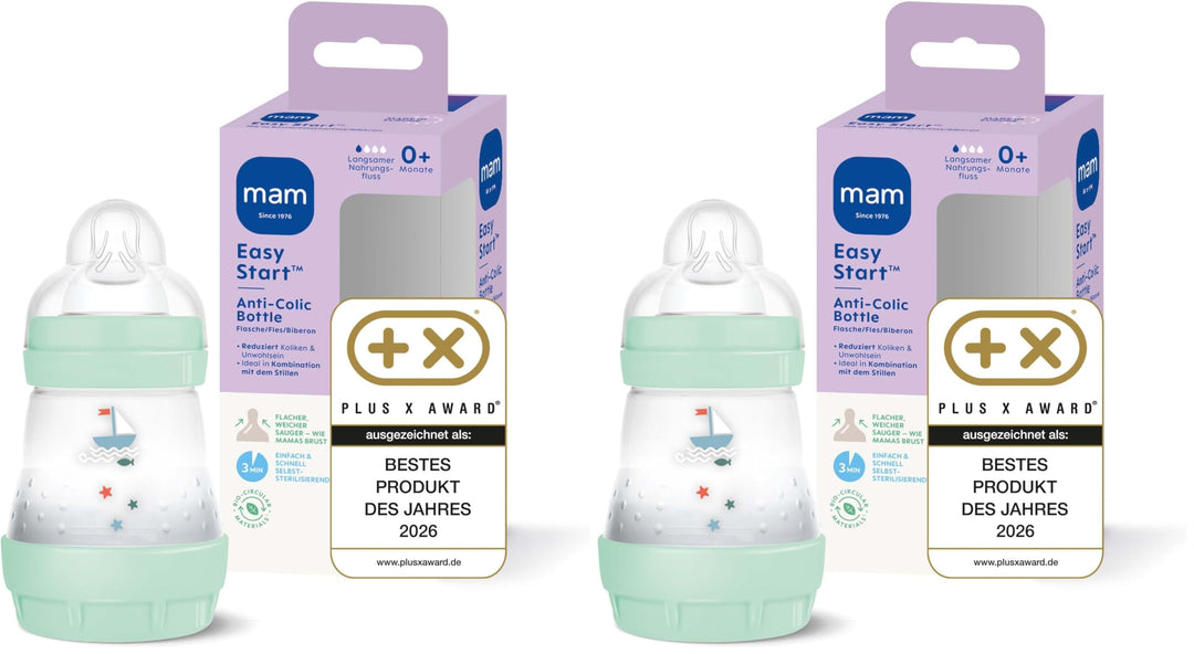 MAM Easy Start Anti-Colic Babyflasche (160 ml), besonders gut akzeptierte Milchflasche, Baby Trinkfl