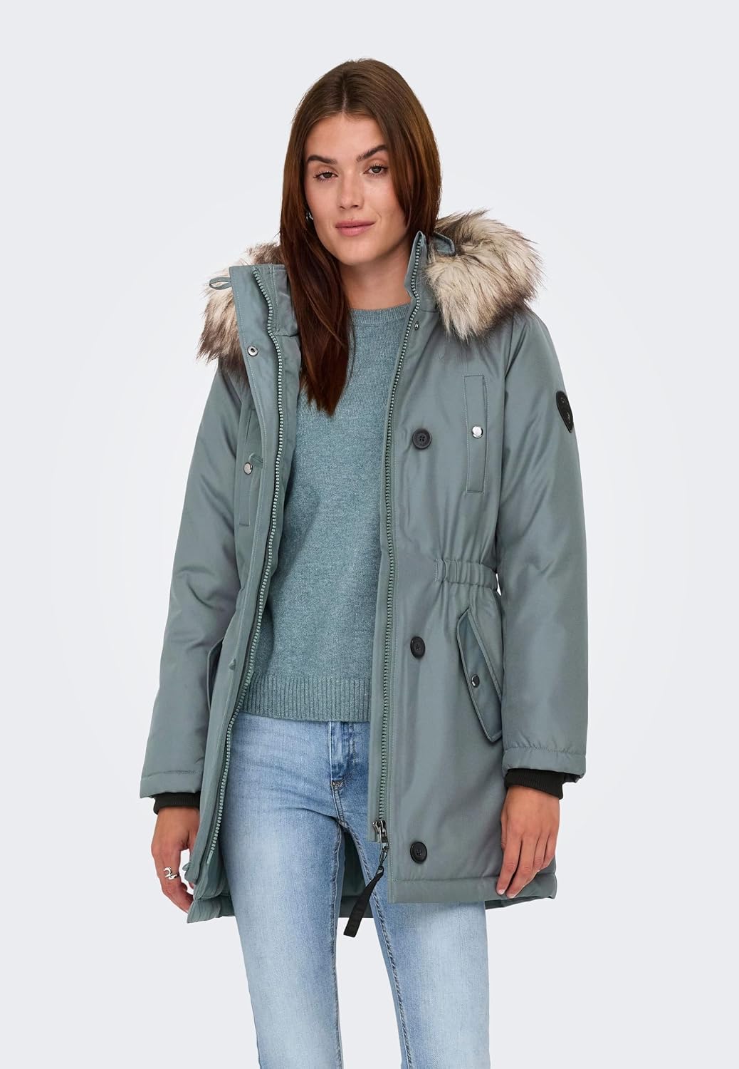 ONLY Female Langer Parka ONLIRIS Langer Parka XS Balsam Green, XS Balsam Green