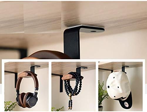 Kopfhörerhalter Headset-Ständer Walnussholz Kopfhörer-Rack Haken Schreibtisch Tisch-Klebeband Untert