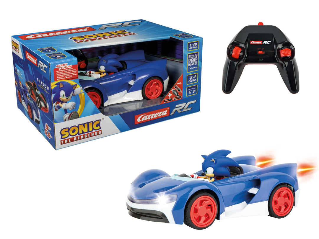 Carrera RC Team Sonic Racing - Sonic | Ferngesteuertes Auto | Rennboliden mit LED-Scheinwerfer | 27
