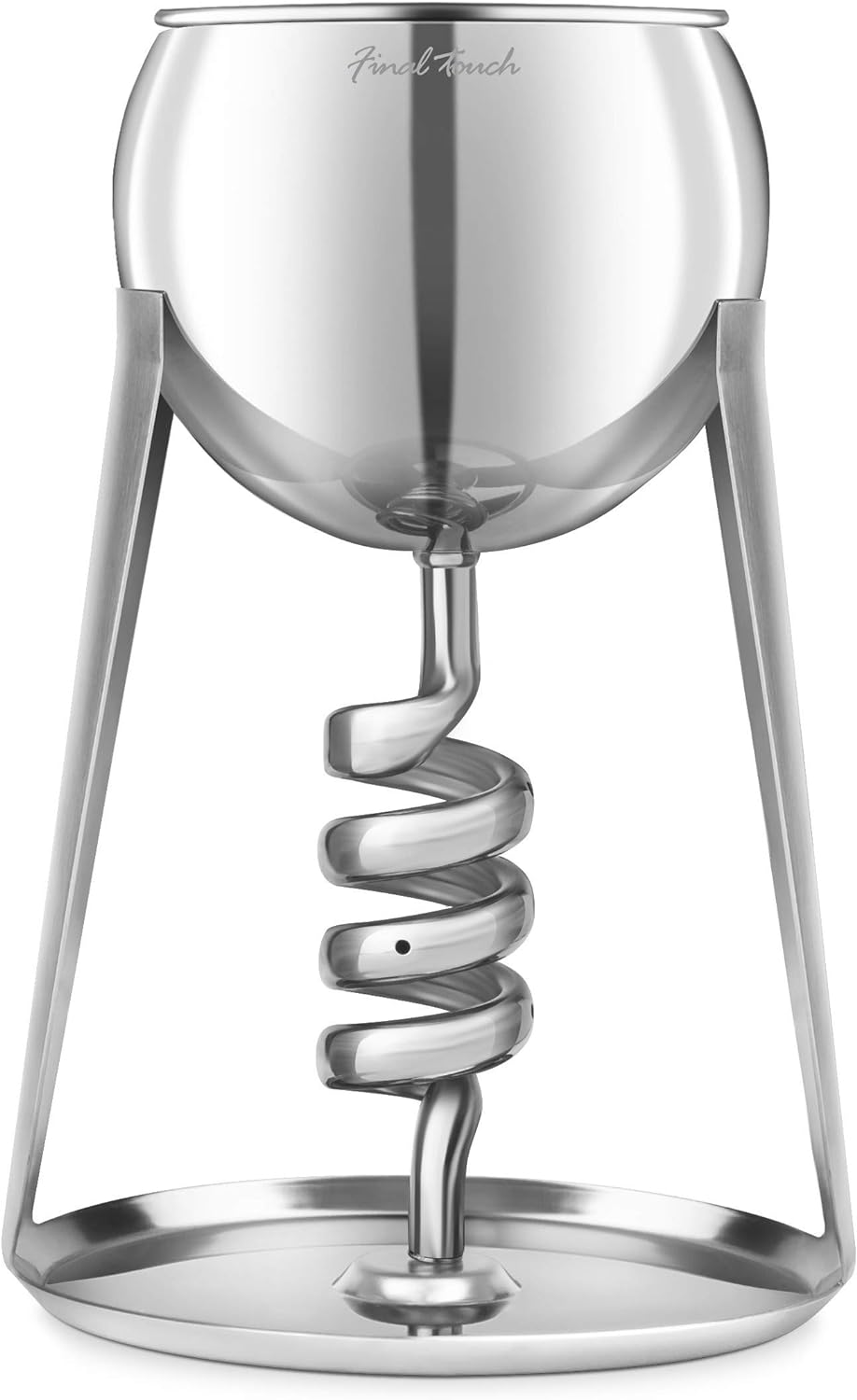 Final Touch Stainless Steel Edition TWISTER Red Wine Aerator &amp; DECANTER Weinbelüfter Weindekantier k