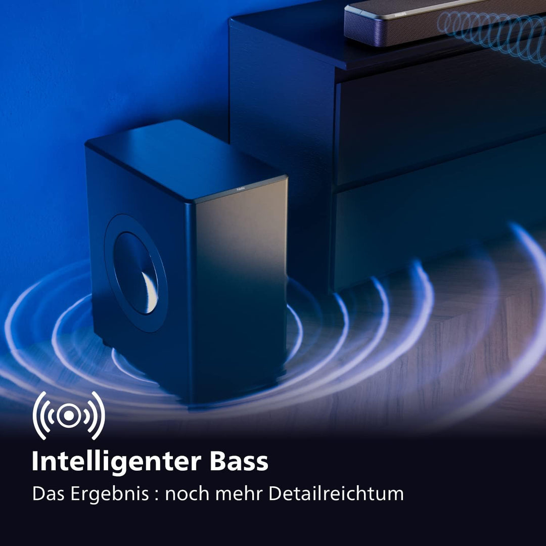 Philips Fidelio FW1 Kanal Kabelloser Subwoofer | 420 W | Cinematischer Sound | tiefer Bass für Heimk