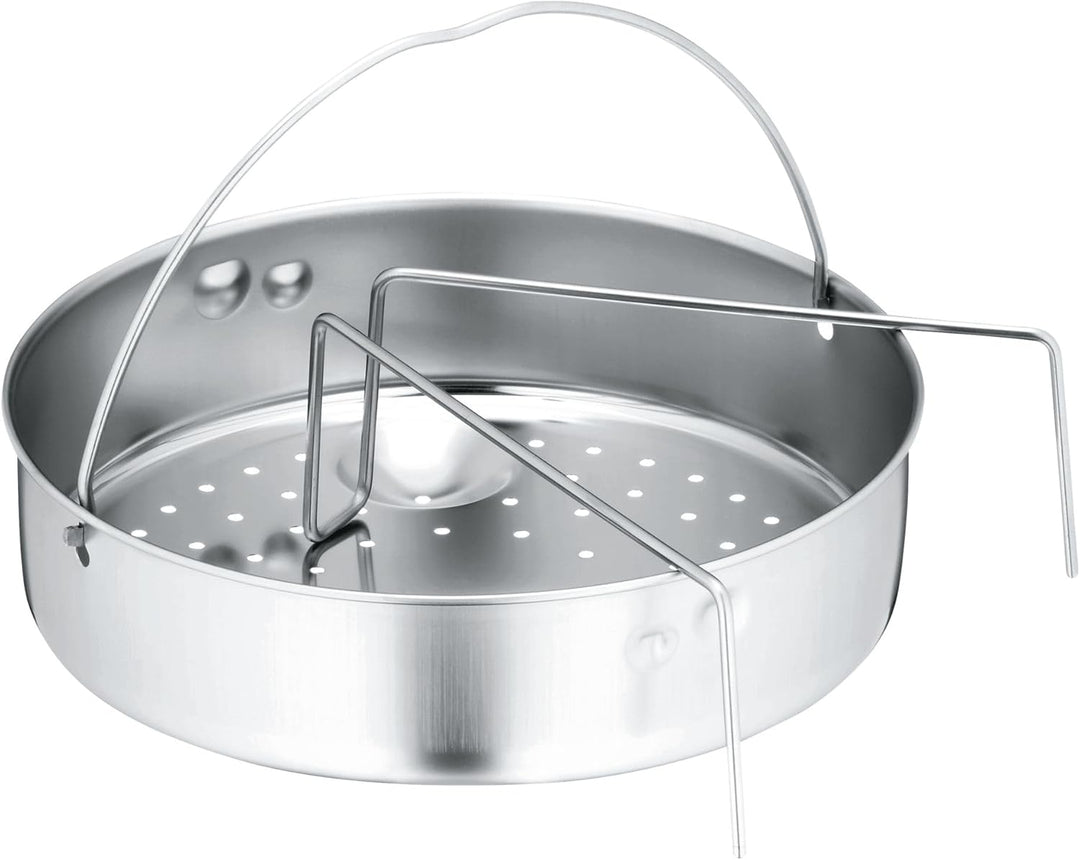 WMF Perfect Schnellkochtopf Set Induktion 3-teilig, Dampfkochtopf 4,5l + 3l mit Einsatz, grosses Koc
