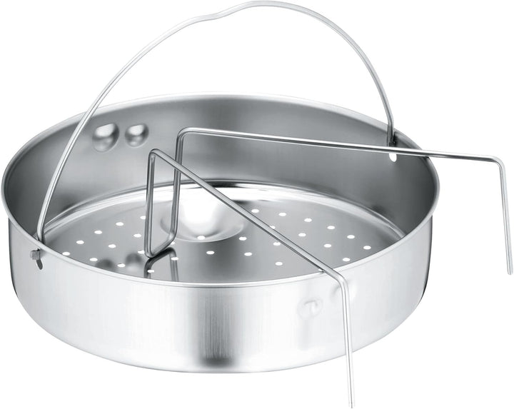 WMF Perfect Schnellkochtopf Set Induktion 3-teilig, Dampfkochtopf 4,5l + 3l mit Einsatz, grosses Koc