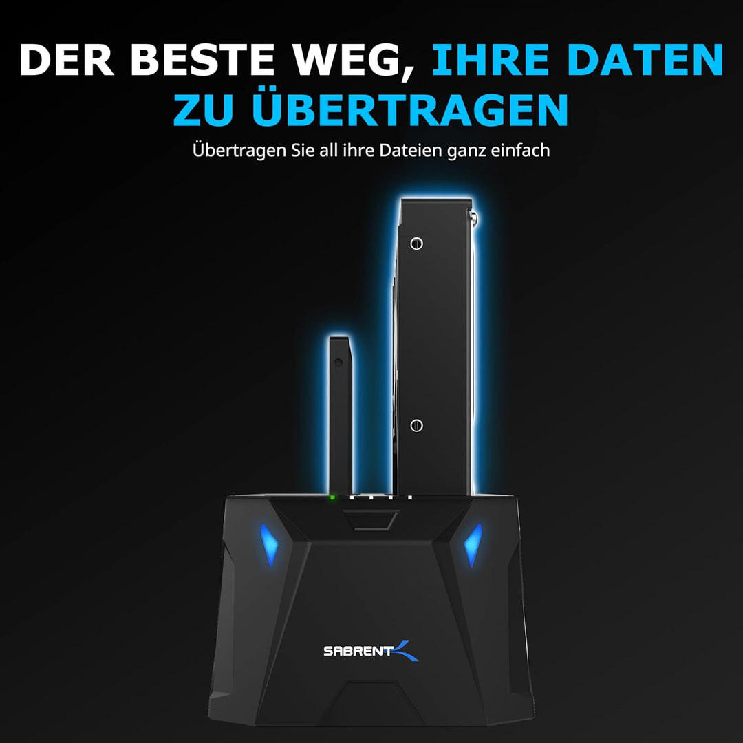 Sabrent SSD/HDD 2,5/3,5 Zoll Docking Station, festplatten gehäuse, USB 3.2 Gen1 offline Klon, sata z
