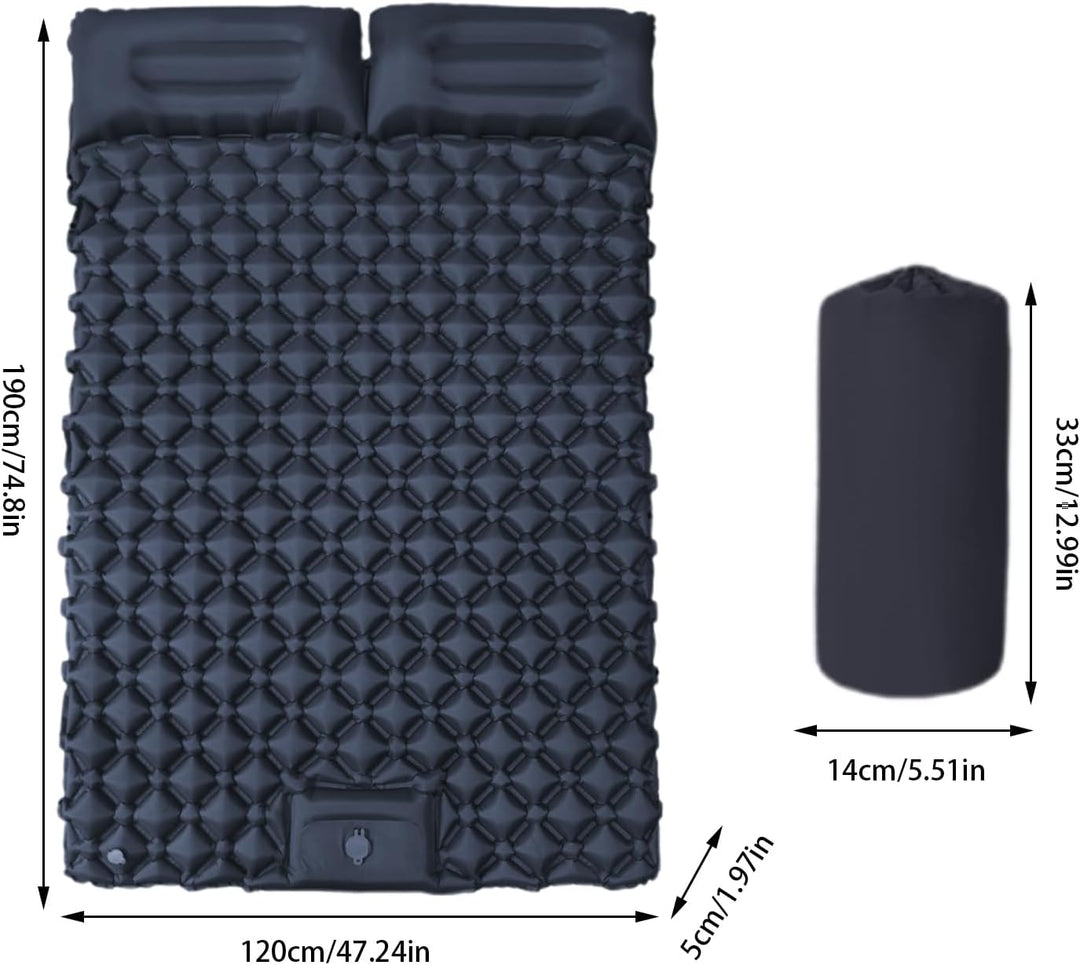 Renopfect Luftmatte Für Camping | 2-Personen Luftkissenmatratze Mit Kopfkissen,Leichtes &amp; Kompaktes