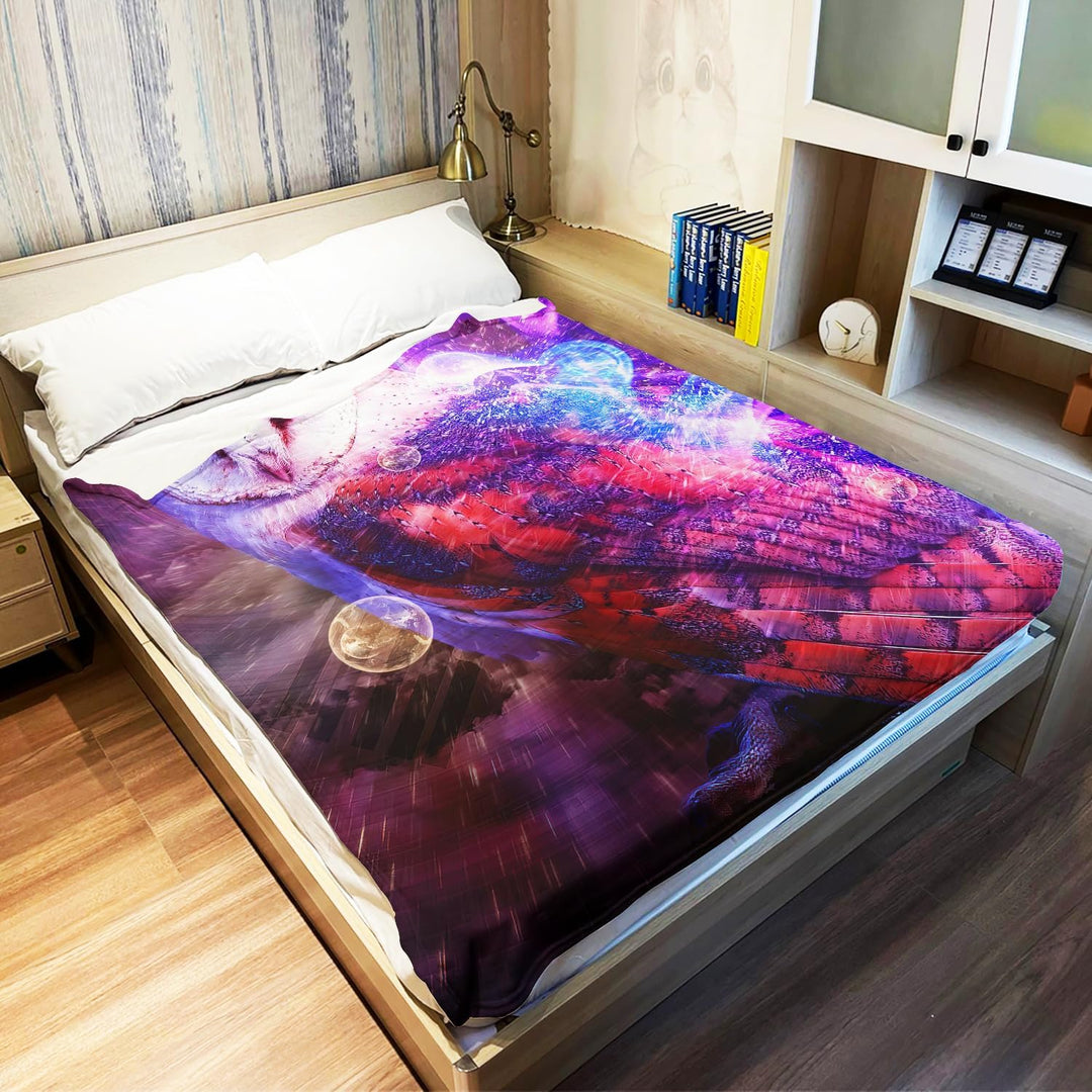 YISUMEI - 150 x 200 cm Decke - Eule Fleecedecke,Kaschmir-Gefühl Kuscheldecke Geeignet für Bett oder