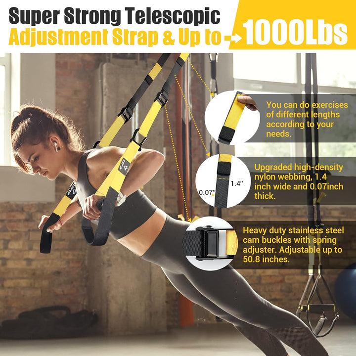 Schlingentrainer, Sling Trainer für EIN Ganzkörpertraining, Schlingentrainer für zuhause mit Grossem
