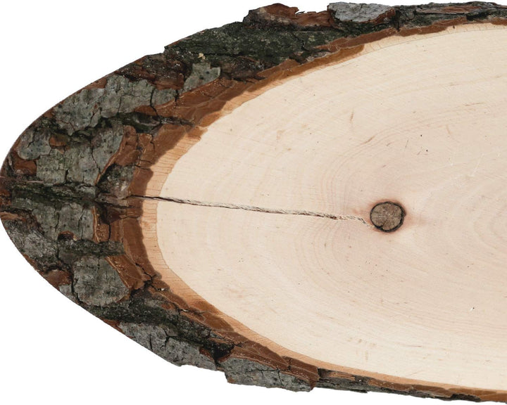 Bütic Holzscheibe Esche oval B-Ware - Rindenscheibe Baumscheibe geschliffen Holzbrett ca. 90cm lang,
