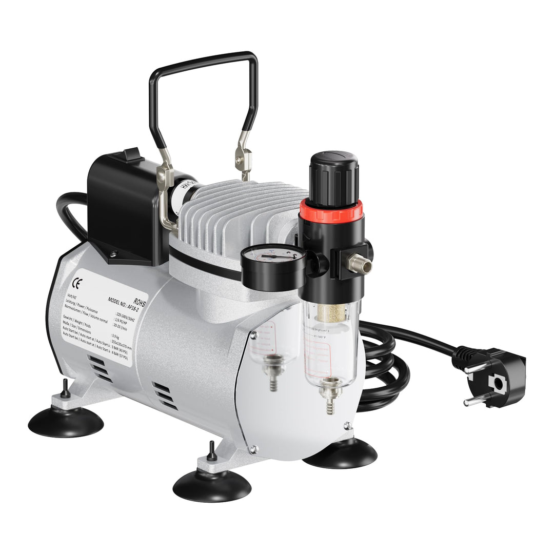 Airbrush Kompressor AF18-2 Membrankompressor 4 bar Abschaltautomatik Manometer