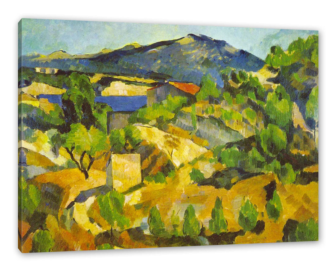 Generisch Paul Cézanne - Berge in der Provence als Leinwandbild / Grösse: 120x80 cm / Wandbild / Kun