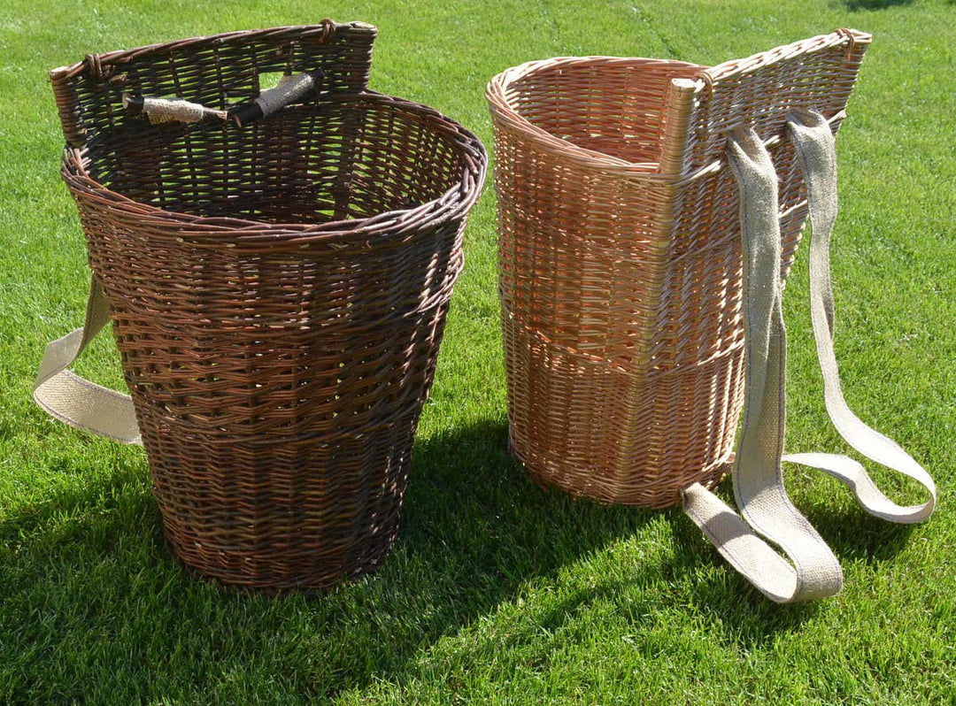 Rückentragekorb aus Weide – Handgeflochten & ergonomisch – Natur oder lackiert – 60x44x37cm – Jutegu