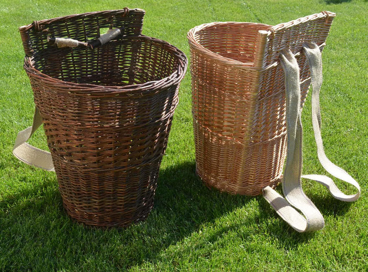 Rückentragekorb aus Weide – Handgeflochten & ergonomisch – Natur oder lackiert – 60x44x37cm – Jutegu