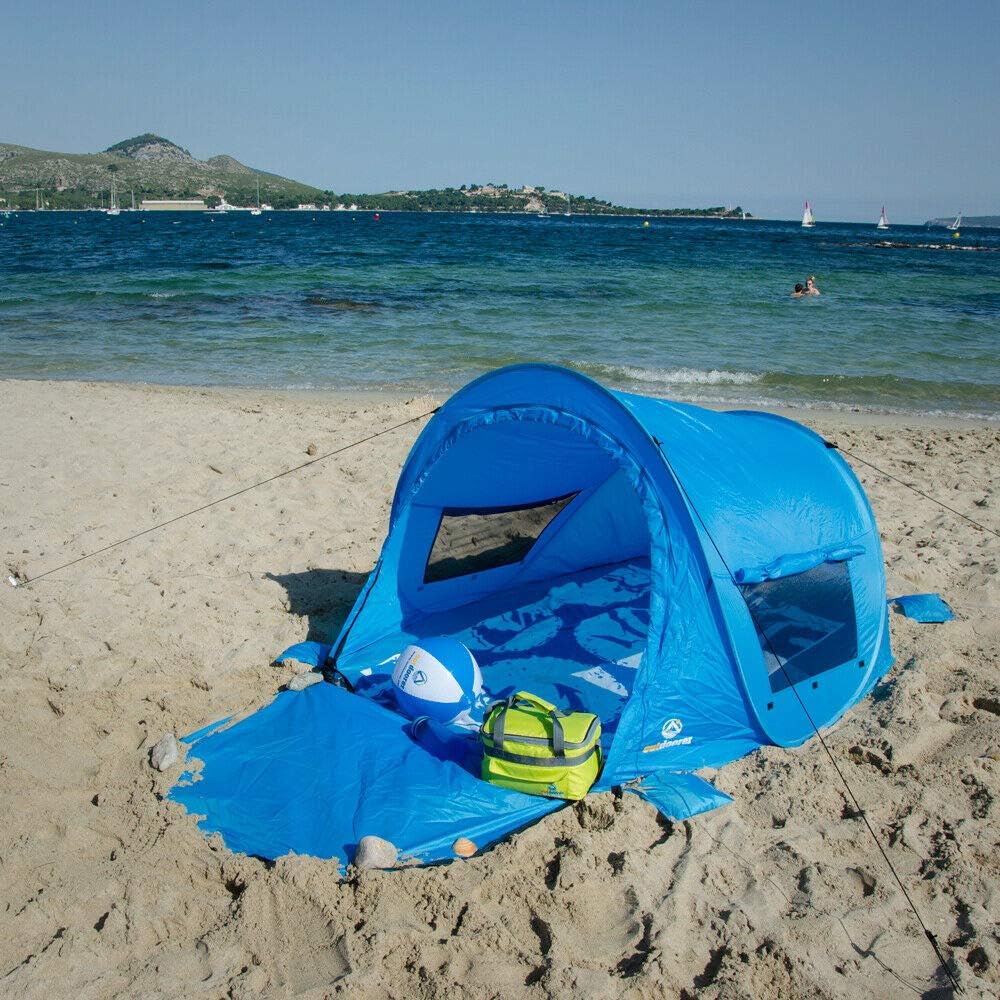 outdoorer Strandmuschel Zack Premium Family, Pop Up Strandmuschel verschliessbar, zertifizierter UV