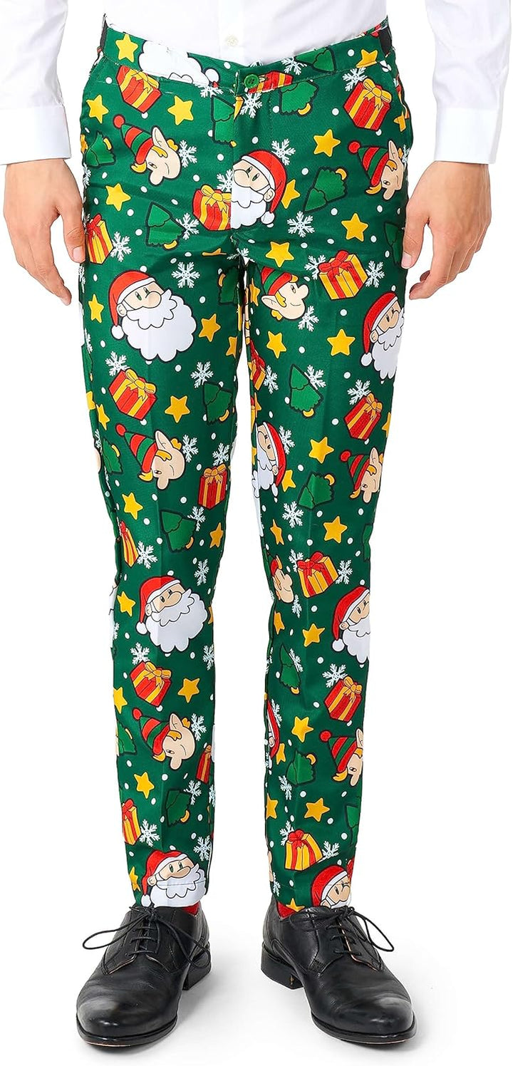Suitmeister Herren-Weihnachtsanzug - Festlicher Hässlicher Weihnachten-Feiertags-Druck - Inklusive B
