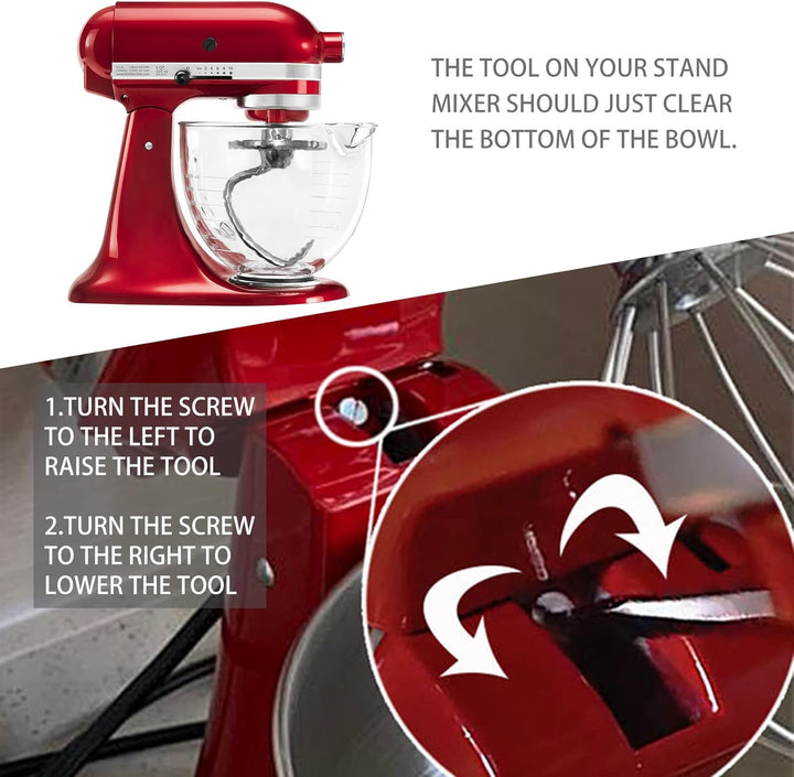 Spiral Knethaken Zubehör für Küchenmaschine,Küchengeräte Knethaken aus Edelstahl für Kitchen-Aid 4.5