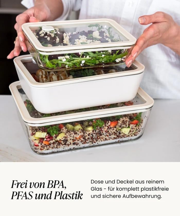 Zoha Frischhaltedosen Glas Set 8-teilig – Vorratsdosen Glas mit Deckel BPA-frei – luftdichtes Frisch