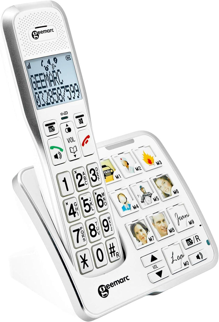 Geemarc Amplidect 595 Photo Duo - Verstärkte Festnetztelefone mit SOS-Funktion, starkem Klingelton u