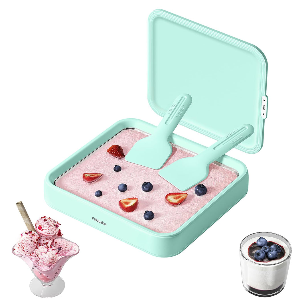 Eisplatte Eis Rolls, SUS316 Lebensmittelqualität, Ice Rolls Maschine Inklusive Deckel & 2 Spatel, DI