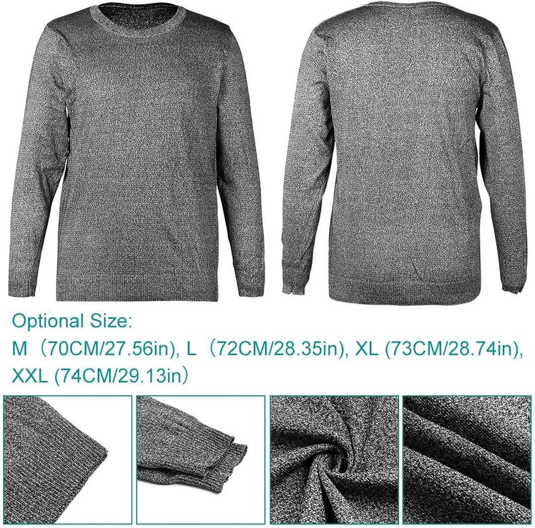 Natudeco Schnittfestes Hemd, Anti-Schlitz-Kleidung, Schutzpullover Der Stufe 5, Rundhals-Langarm-Arb