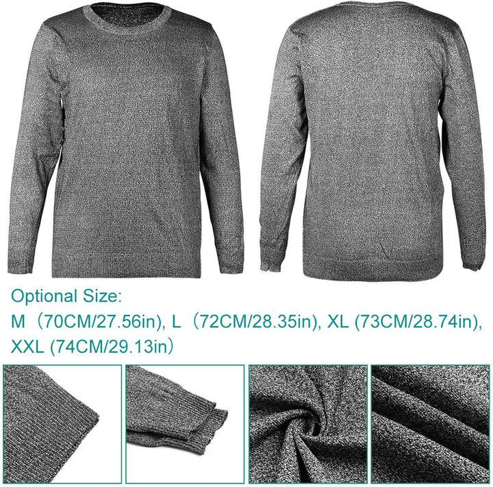Natudeco Schnittfestes Hemd, Anti-Schlitz-Kleidung, Schutzpullover Der Stufe 5, Rundhals-Langarm-Arb