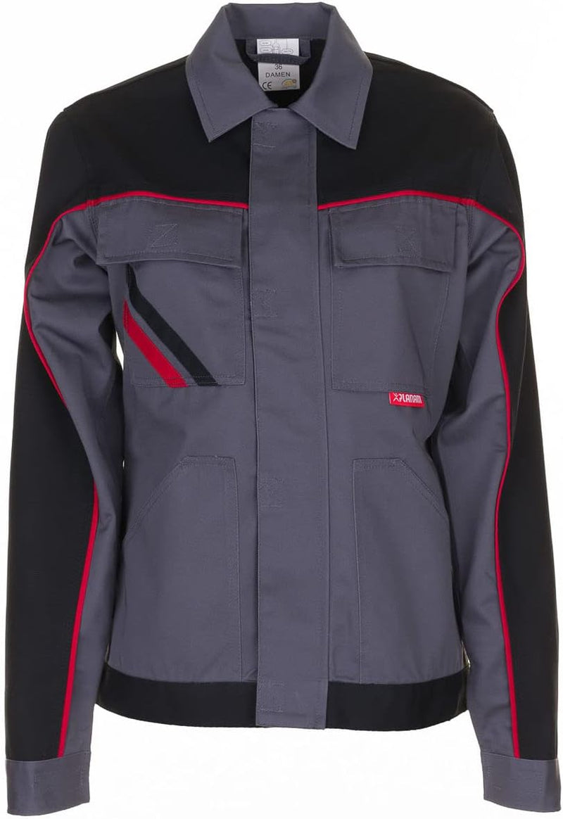 Planam Highline Damen Bundjacke schiefer schwarz rot Modell 2319 Grösse 52 Schiefer/Schwarz/Rot 52,