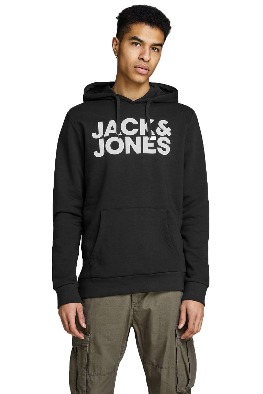 JACK & JONES Male Kapuzenpullover Logo Kapuzenpullover XXL - Black, XXL - Black