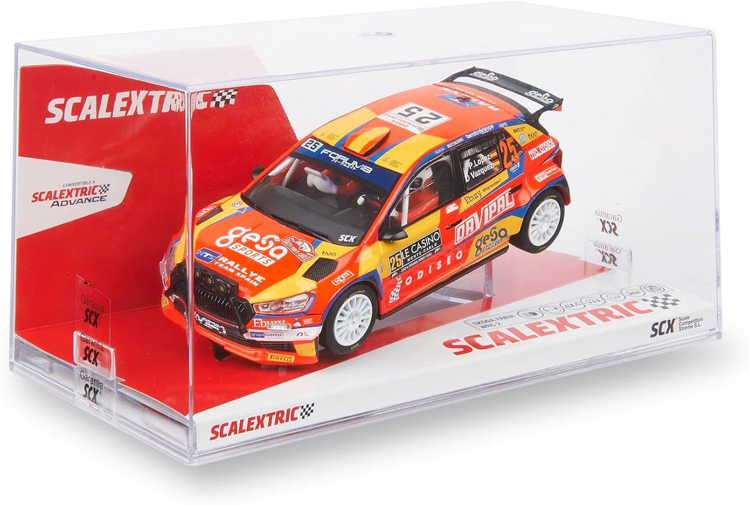 SCALEXTRIC - Klassisches Rennfahrzeug - Slotauto - Massstab 1:32 (Skoda Fabia WRC2 - Pepe López) Sko