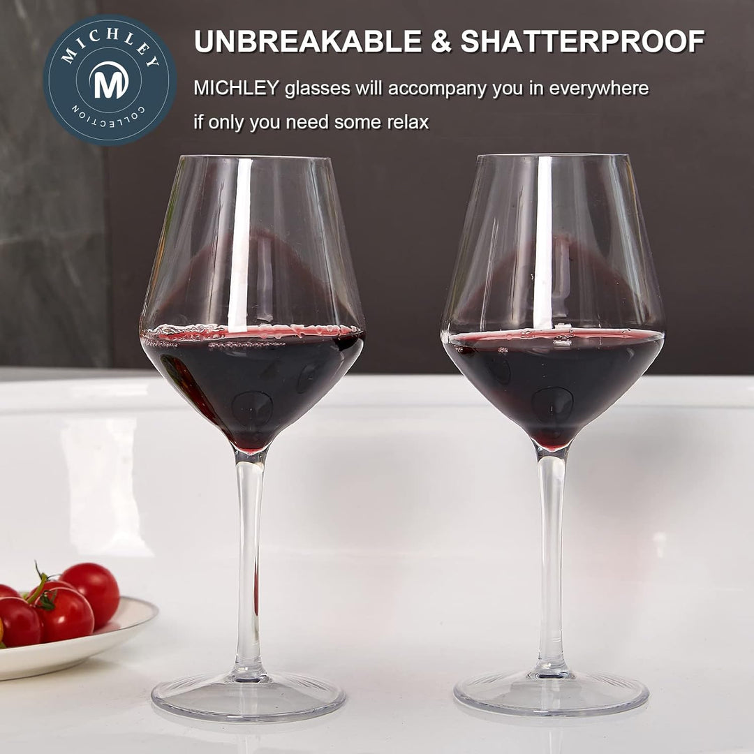 MICHLEY Unzerbrechlich Tritan-Kunststoff weingläser, Rotwein trinkglas, gläser fur Camping Party, BP